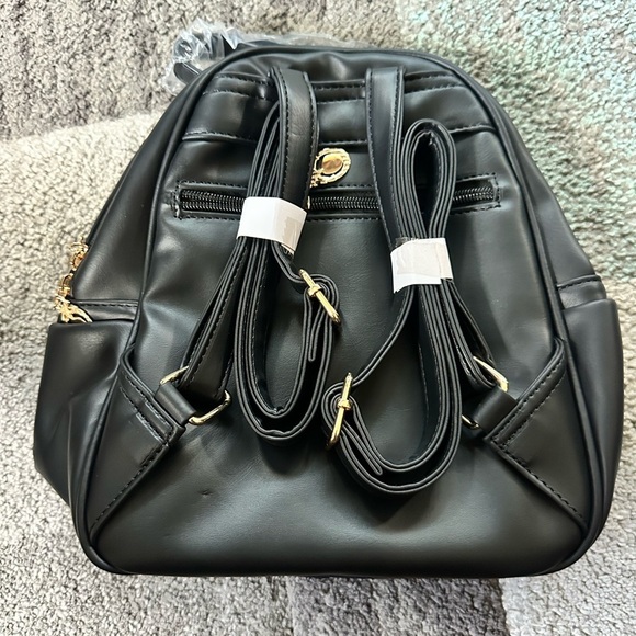 Black Quilted Women's Backpack - Picture 3 of 6